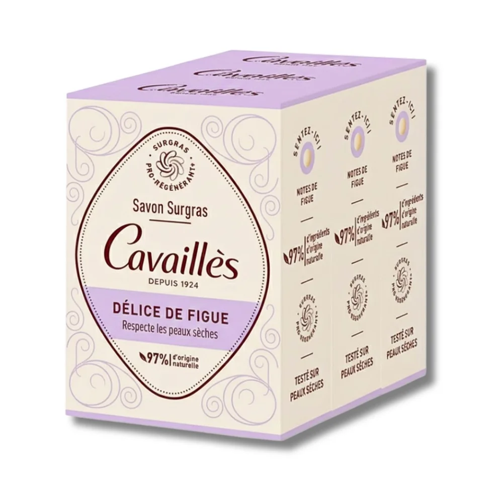 cavailles-trio-savon-delice-de-figue-200g.jpg Étui lilas Cavaillès trio de savons surgras Délice de Figue peaux sèches