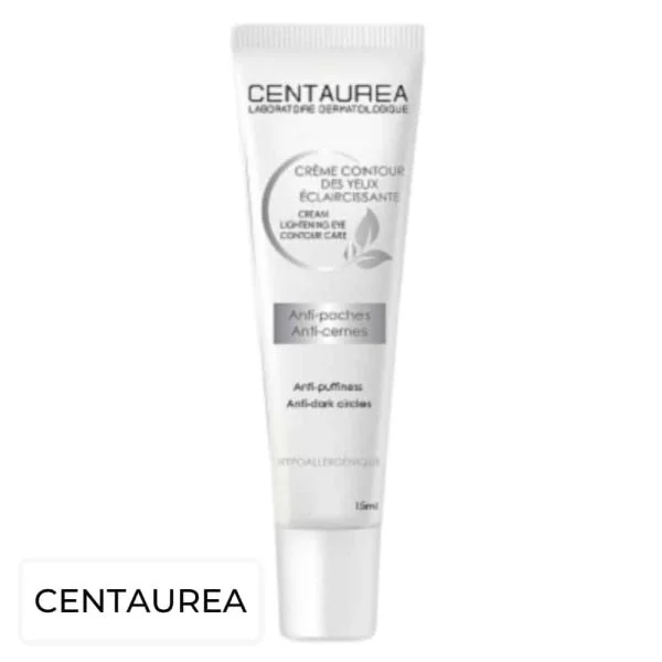 Petit tube blanc Centaurea Crème Contour des Yeux Éclaircissante 15 ml