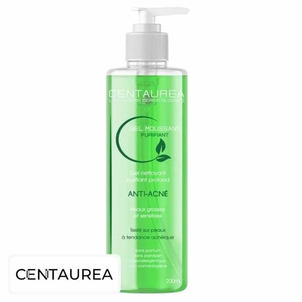 Flacon pompe vert Centaurea Gel Moussant Purifiant anti-acné 200 ml