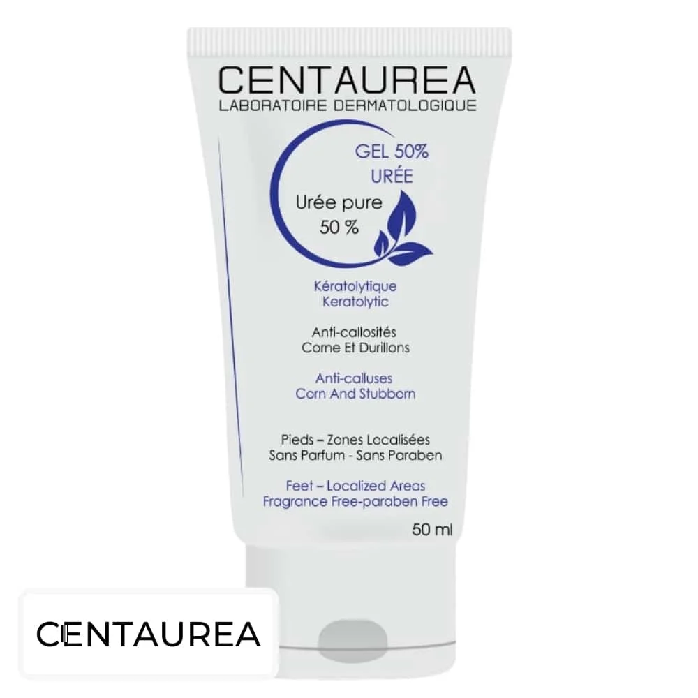 centaurea-gel-uree-pure-50-callosites-50ml.jpg Tube blanc Centaurea Gel 50% Urée pure 50 ml, impressions bleues