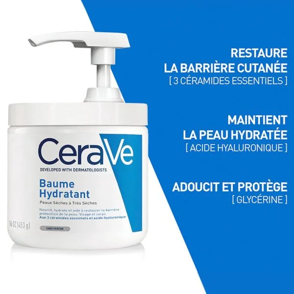 CeraVe Baume Hydratant Peau Sèche à Très Sèche Avec Pompe 454g – photo 2