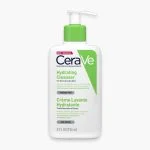 Flacon pompe CeraVe Crème Lavante Hydratante blanc et vert 236 ml