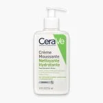 Flacon pompe CeraVe Crème Moussante Nettoyante blanc et vert 236 ml