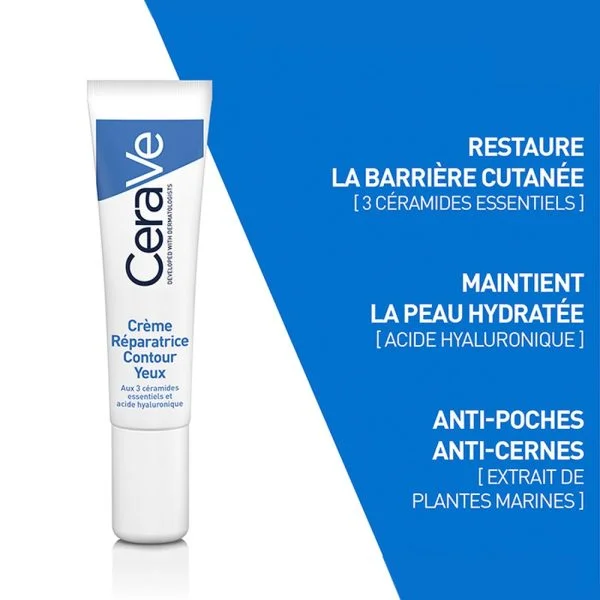 CeraVe Crème Réparatrice Contour des Yeux 14ml – photo 2