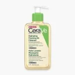 Flacon pompe CeraVe Huile Lavante Moussante translucide et vert 236 ml