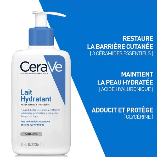 CeraVe Lait Hydratant Peau Sèche à Très Sèche 236ml – photo 2
