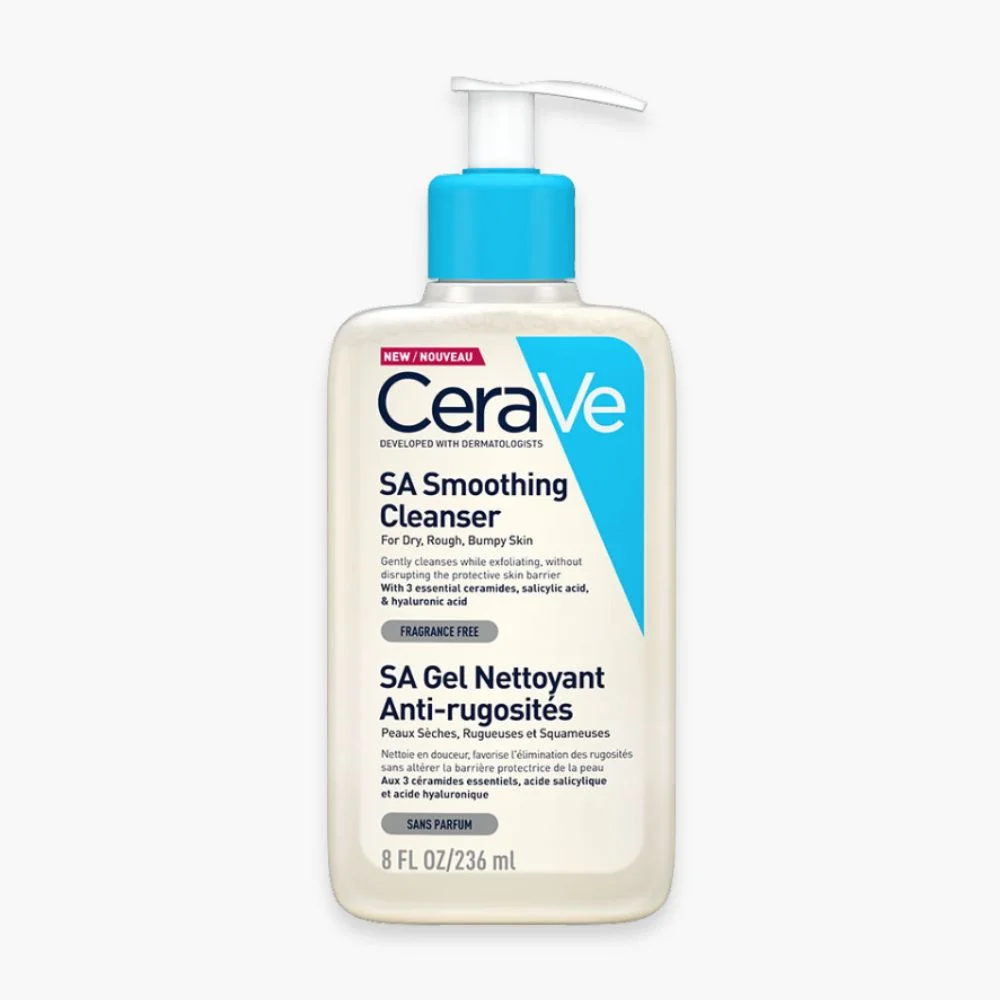 cerave-sa-gel-nettoyant-anti-rugosites-peau-seche-rugueuse-squameuse-236ml.jpg Flacon pompe CeraVe SA Gel Nettoyant Anti-Rugosités bleu et blanc 236 ml
