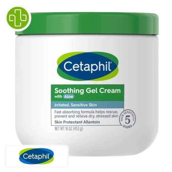 Cetaphil Gel-crème Apaisant À L’aloe Vera Peau Irrité Et Sensible 453g