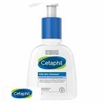 Flacon-pompe blanc Cetaphil nettoyant peaux grasses, pompe bleu foncé, 236 ml