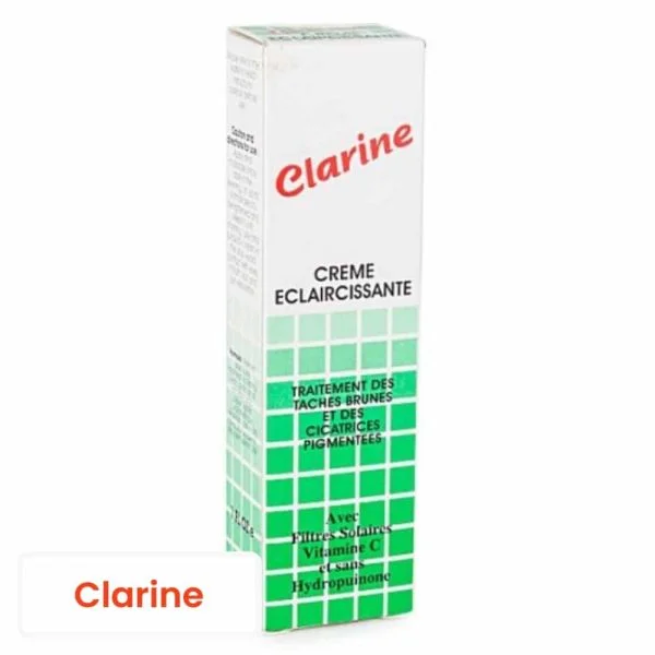 Boîte blanche et verte Clarine Crème Éclaircissante Taches Brunes