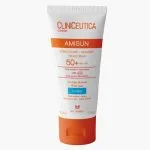 Tube blanc et orange Cliniceutica Amisun écran solaire invisible SPF50+ 50 ml
