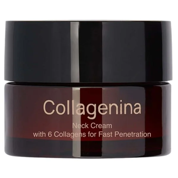 Pot en verre brun foncé Collagenina crème pour le cou aux collagènes