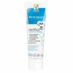 Tube blanc et bleu dentifrice protection anti-tartre miel de Manuka IAA15+