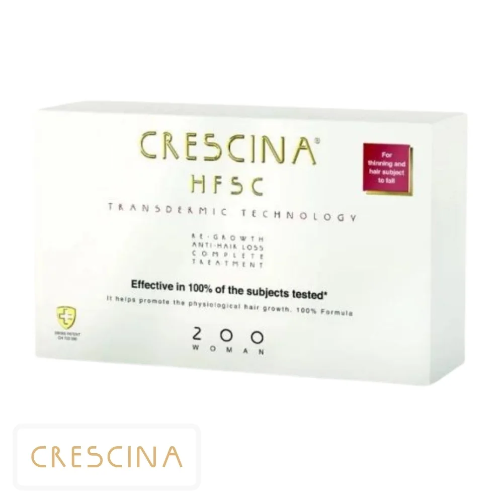crescina-hfsc-femme-200-traitement-anti-chute-complet-ampoules-1010u.jpg Étui blanc et doré Crescina HFSC 200 Woman avec deux ampoules de verre