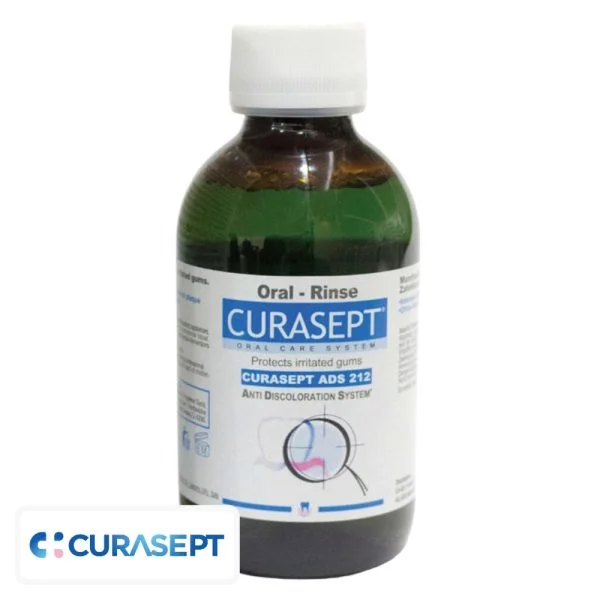 Flacon teinté Curasept ADS 212 bain de bouche chlorhexidine 200 ml