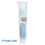 Tube blanc et bleu Curasept ADS 705 dentifrice gel fluoré 75 ml