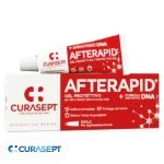 Tube et étui rouges Curasept Afterapid gel protecteur aphtes 10 ml