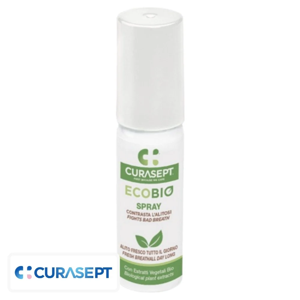 curasept-ecobio-spray-haleine-fraiche-20ml.jpg Flacon spray blanc et vert Curasept EcoBio haleine fraîche