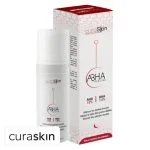 Flacon airless et étui blanc rouge Curaskin ABHA Peeling 30 ml