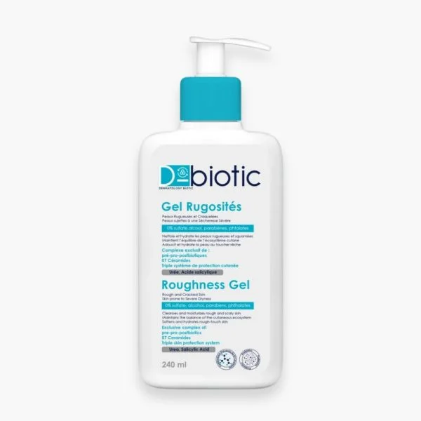 Flacon pompe blanc et bleu D-Biotic Gel Rugosités 240 ml