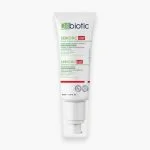 Tube pompe blanc D-Biotic Sebiotic écran solaire matifiant SPF50+ 50 ml