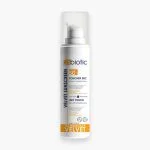 Flacon pompe blanc et orange D-Biotic Velvet écran solaire SPF50+ 50 ml