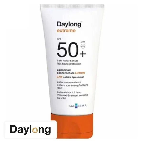 Petit tube blanc bouchon orange Daylong Extreme lait solaire SPF 50+ 50 ml