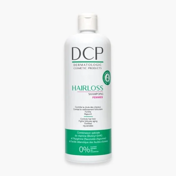 Flacon blanc DCP Hairloss shampoing femmes 500 ml sans sulfates