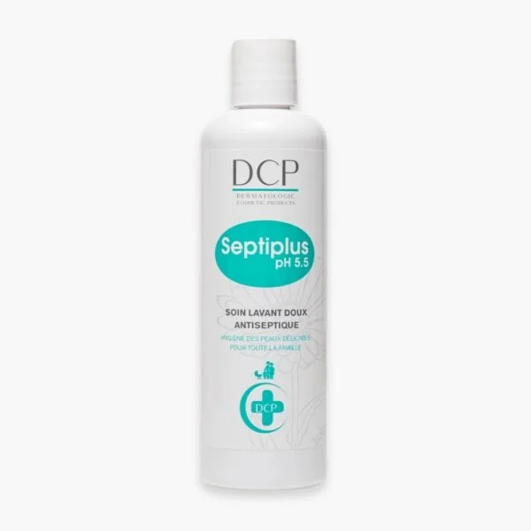 Flacon blanc DCP Septiplus pH 5,5, pastille verte et croix pharmacie
