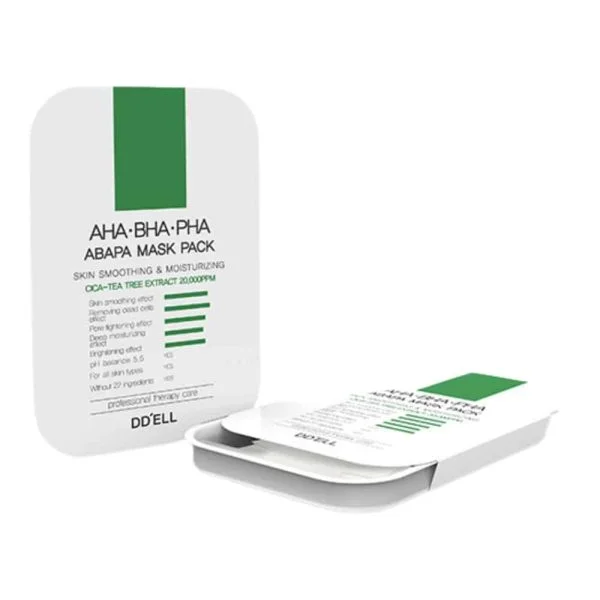 Sachet blanc et vert DD'ELL Abapa Mask Pack AHA BHA PHA