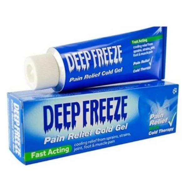 Tube et étui bleus Deep Freeze Pain Relief Cold Gel