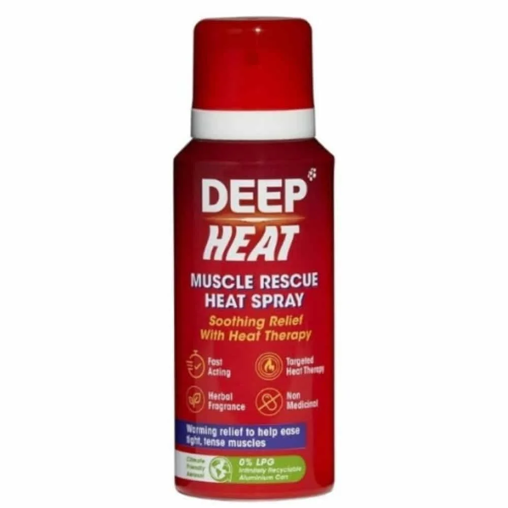 deep-heat-muscle-rescue-spray-chaud-apaisant-725ml.jpg Aérosol rouge Deep Heat Muscle Rescue Heat Spray, capuchon rouge