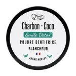 Pot rond de poudre dentifrice Denti Smile Charbon-Coco arôme menthe