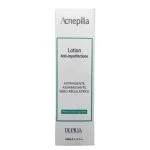 Étui blanc et vert de la lotion anti-imperfections Acnepilia Depilia 200 ml