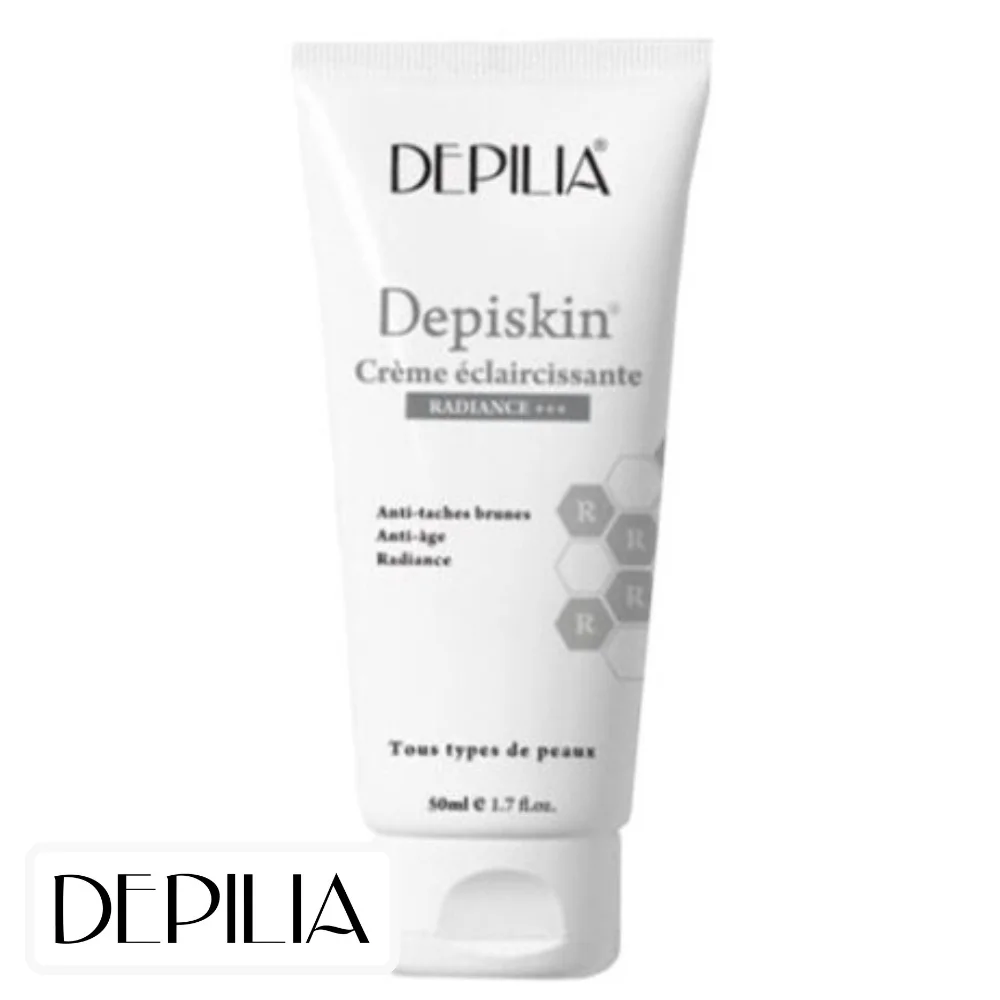 depilia-depiskin-creme-eclaircissante-radiance-50ml.jpg Tube blanc de la crème éclaircissante Depilia Depiskin Radiance 50 ml