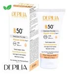 Tube et étui de l'émulsion fluide minérale teintée Depilia SPF50+ 50 ml