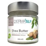 Pot en verre Dermaalp beurre de karité bio 200 ml, couvercle métallique