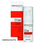 Flacon airless et étui rouge Dermaceutic C25 Cream concentré antioxydant 30 ml