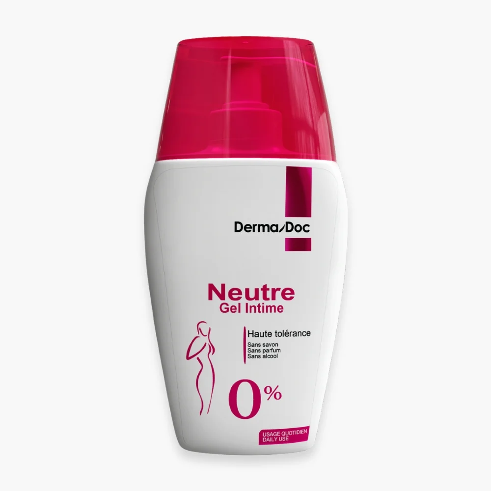 dermadoc-gel-intime-neutre-250ml.jpg Flacon blanc bouchon rose DermaDoc gel intime neutre haute tolérance