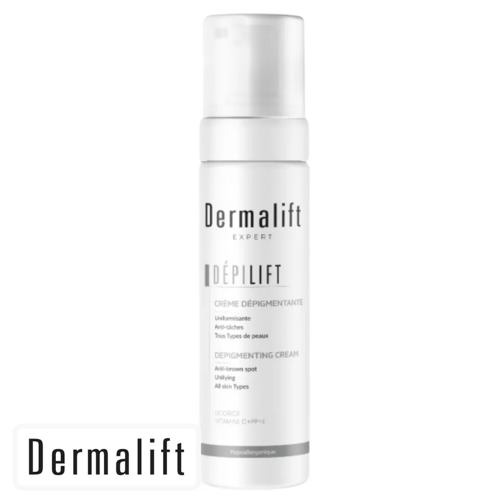 dermalift-depilift-creme-depigmentante-50ml.jpg Flacon blanc à pompe Dermalift Expert Dépilift crème dépigmentante uniformisante