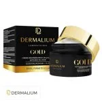 Pot noir à couvercle doré et étui Dermalium Gold crème anti-âge jour