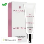 Tube blanc à pompe Dermalium Whiteness SPF 15 et étui rose