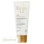 Tube blanc et doré DermEden Day Protocole crème jour SPF 50 peaux sèches