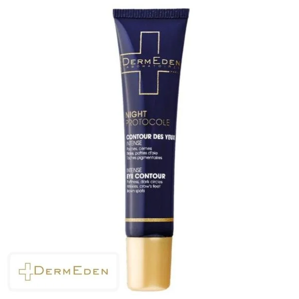 Tube bleu nuit DermEden Night Protocole contour des yeux intense 15 ml