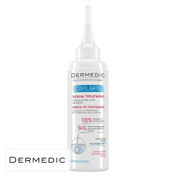 Flacon blanc Dermedic Capilarte sérum capillaire embout applicateur fin 150 ml