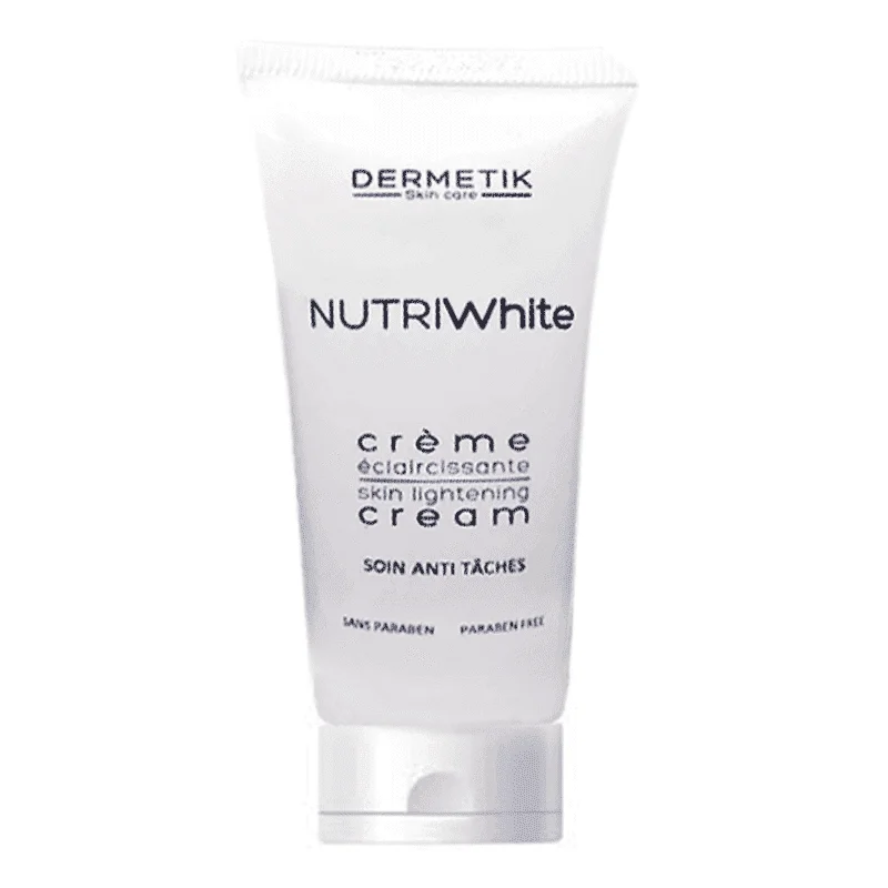 dermetik-nutriwhite-creme-eclaircissante-soin-anti-taches-brune-50ml.png Tube blanc Dermetik Nutriwhite crème éclaircissante soin anti-taches