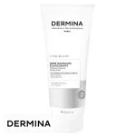 Tube blanc et gris Dermina Sensi-Blanc crème moussante éclaircissante