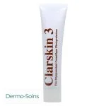 Tube blanc Clarskin 3 trio dépigmentant photoprotecteur, lettrage brun