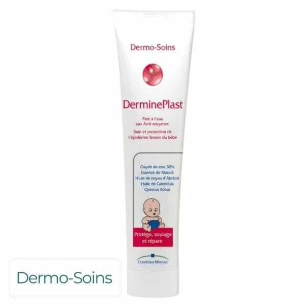 Tube blanc DerminePlast pâte à l'eau anti-enzymes, illustration bébé 80 g
