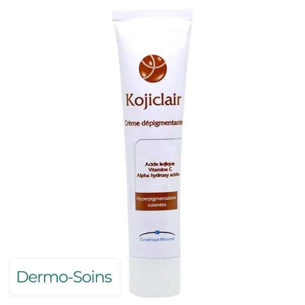 Tube blanc Kojiclair crème dépigmentante, lettrage cuivré 30 g